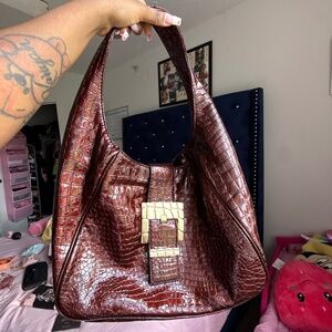 Michael Kors Glossy Croc Embossed Hobo Satchel